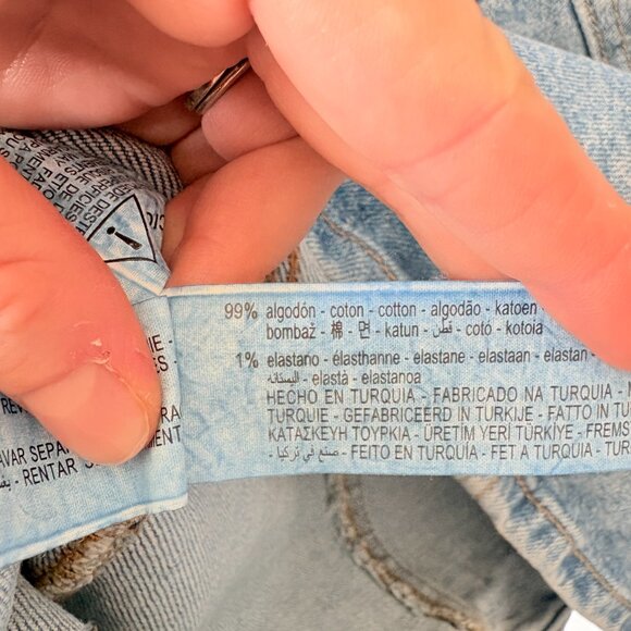 Zara Denim Strapless Mini Dress Washed Blue Size Small Bloggers Fav - Picture 8 of 8